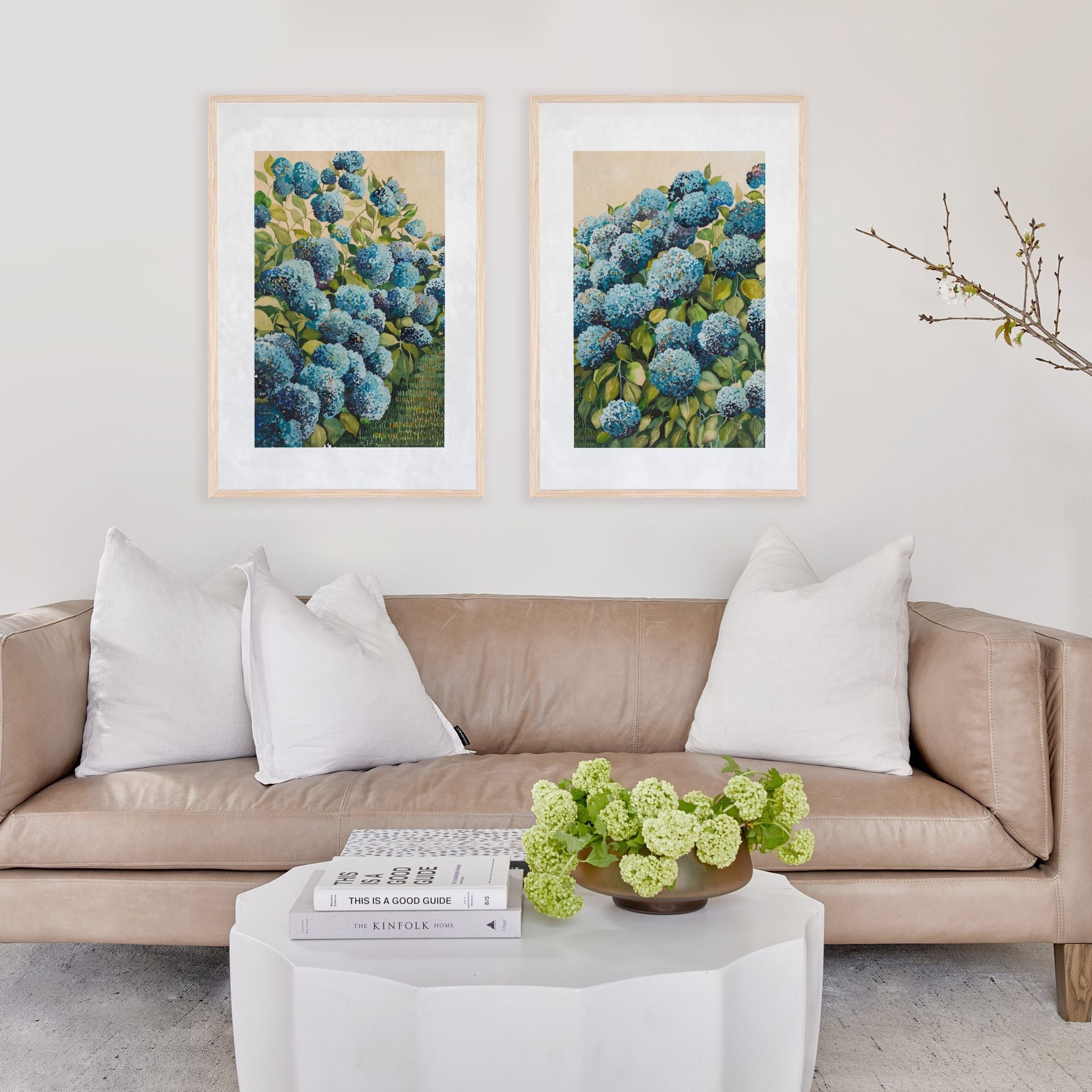 Aqua Hydrangea Pair