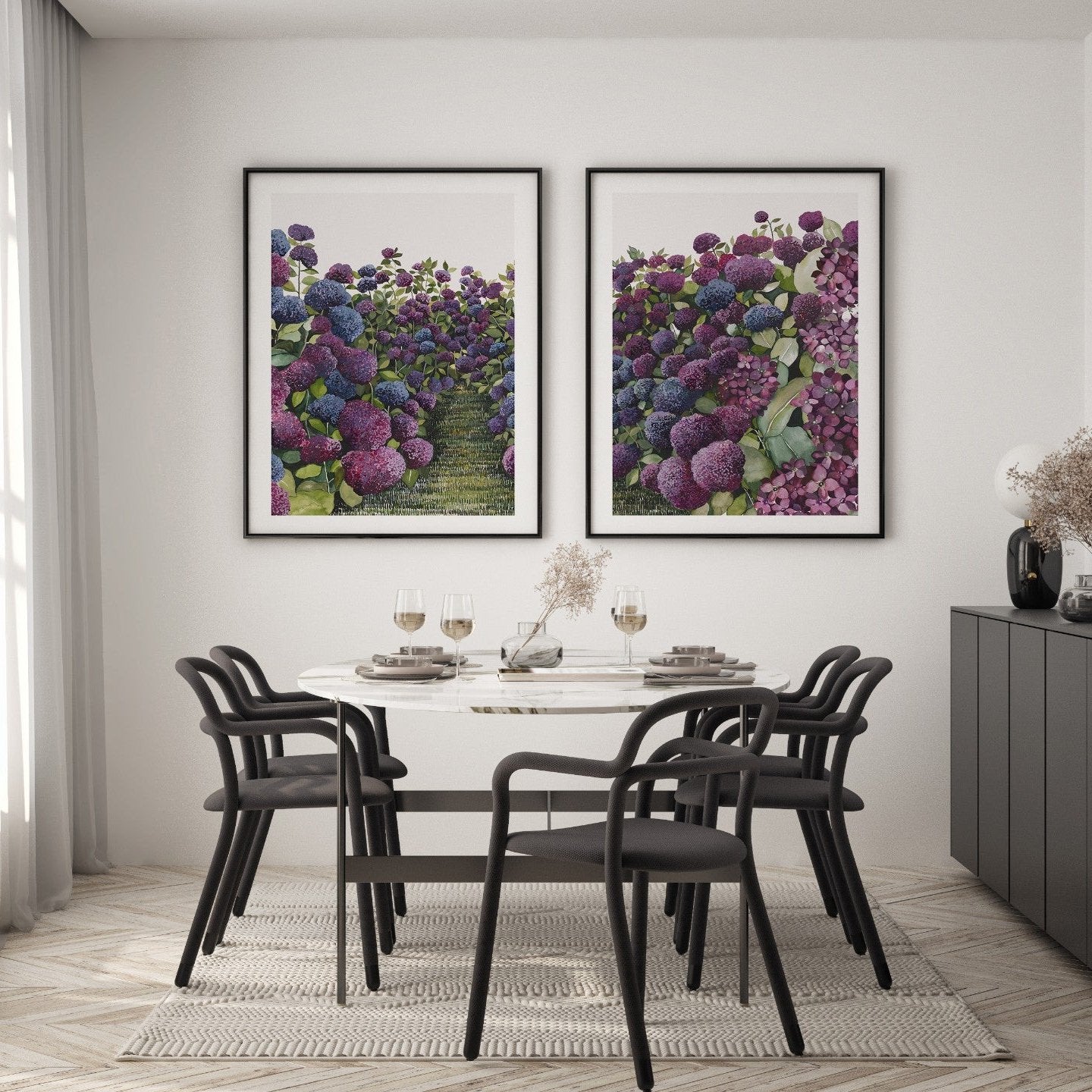 Lilac Hydrangea Pair