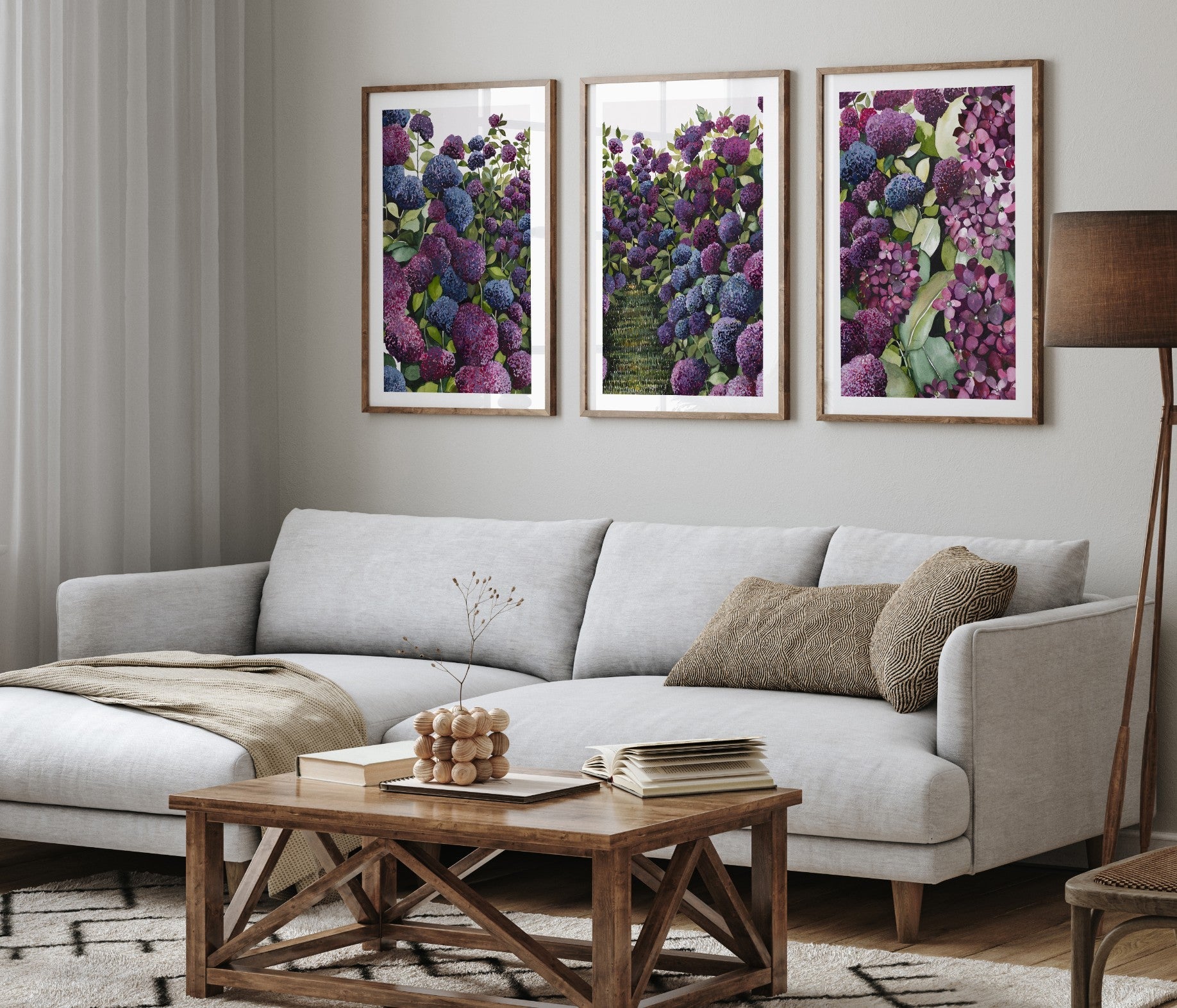 Lilac Hydrangea Triplet