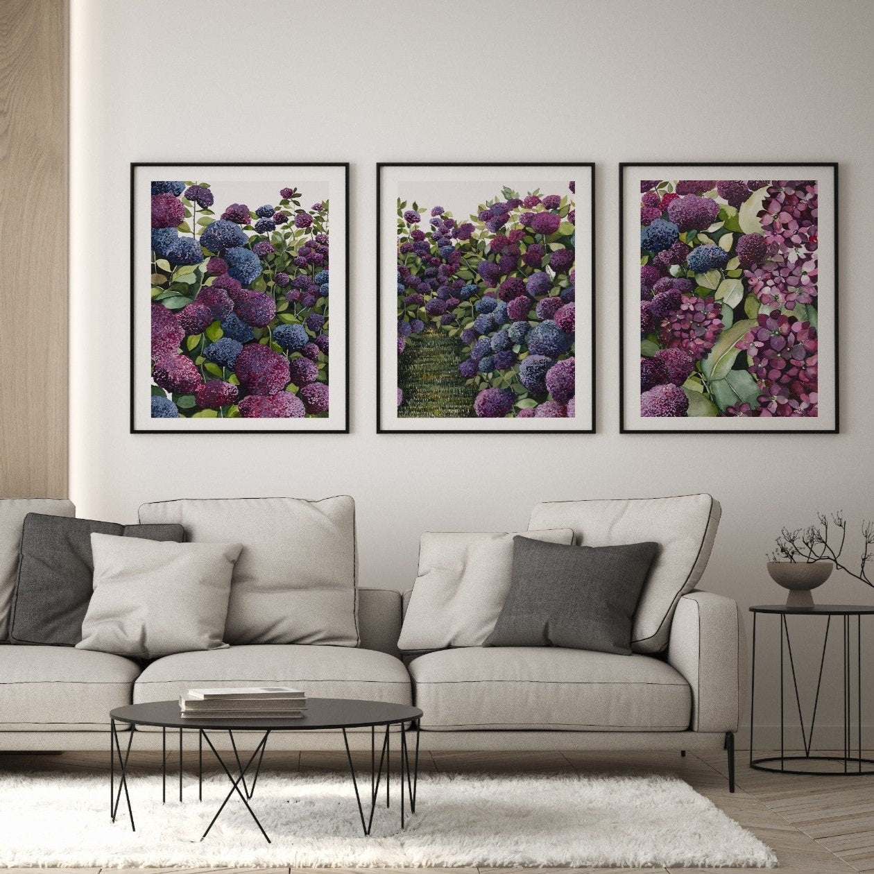 Lilac Hydrangea Triplet
