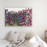 Lilac Hydrangea Landscape - Canvas