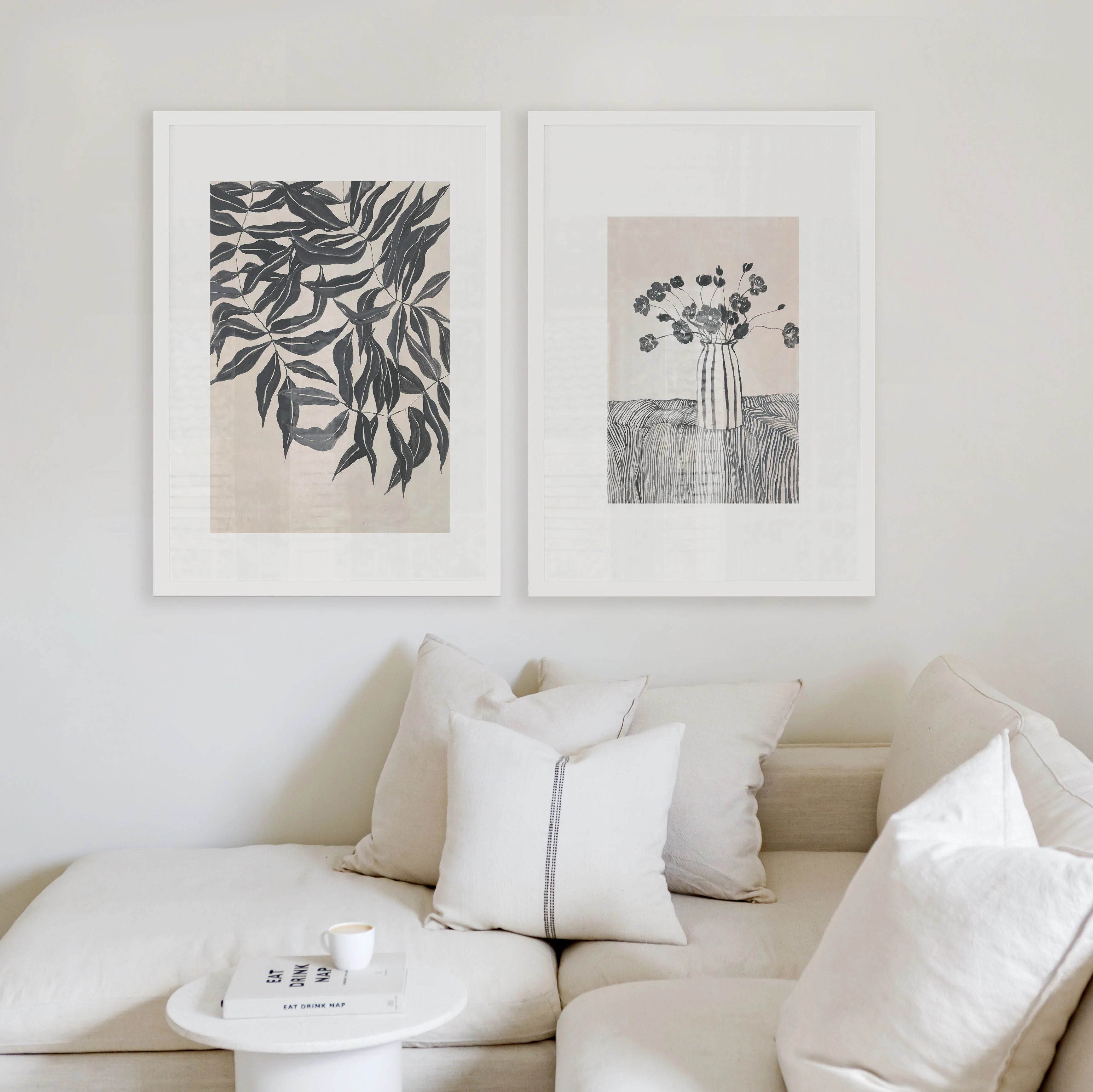 Beige Flower Pair