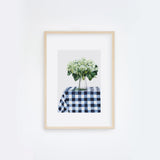 Plaid Hydrangea Vase