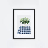 Plaid Hydrangea Vase