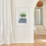 Plaid Hydrangea Vase