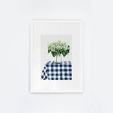 Plaid Hydrangea Vase